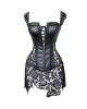 Women Real Leather Corset Overbust Handmade Black Genuine Leather Corset, Heavy Duty Steel Boned Waist Gothic Luxury and Stylish