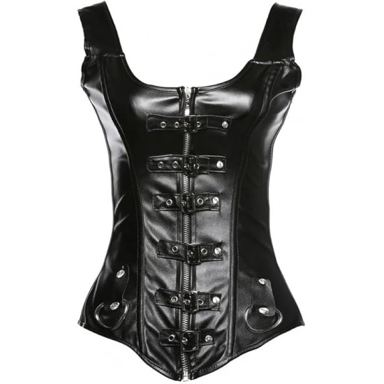 Women Real Leather Corset Overbust Handmade Black Genuine Leather Corset, Heavy Duty Steel Boned Waist Gothic Luxury and Stylish