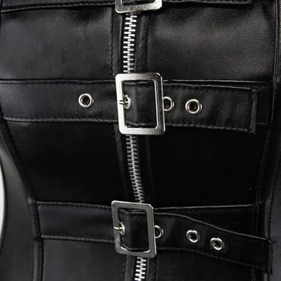 Women Real Leather Corset Overbust Handmade Black Genuine Leather Corset, Heavy Duty Steel Boned Waist Gothic Luxury and Stylish