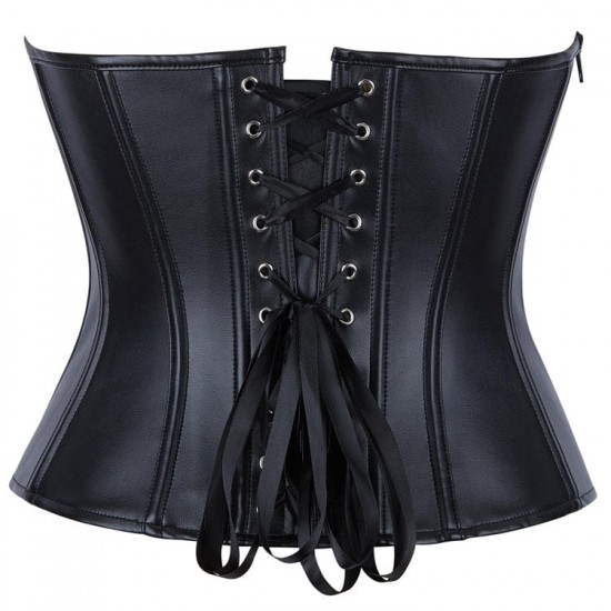 Women Real Leather Corset Overbust Handmade Black Genuine Leather Corset, Heavy Duty Steel Boned Waist Gothic Luxury and Stylish