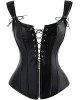 Women Real Leather Corset Overbust Handmade Black Genuine Leather Corset, Heavy Duty Steel Boned Waist Gothic Luxury and Stylish