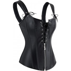 Women Real Leather Corset Overbust Handmade Black Genuine Leather Corset, Heavy Duty Steel Boned Waist Gothic Luxury and Stylish