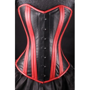 Women Real Leather Corset Overbust Handmade Black Genuine Leather Corset, Heavy Duty Steel Boned Waist Gothic Luxury and Stylish