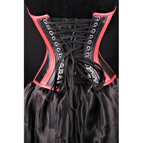 Women Real Leather Corset Overbust Handmade Black Genuine Leather Corset, Heavy Duty Steel Boned Waist Gothic Luxury and Stylish