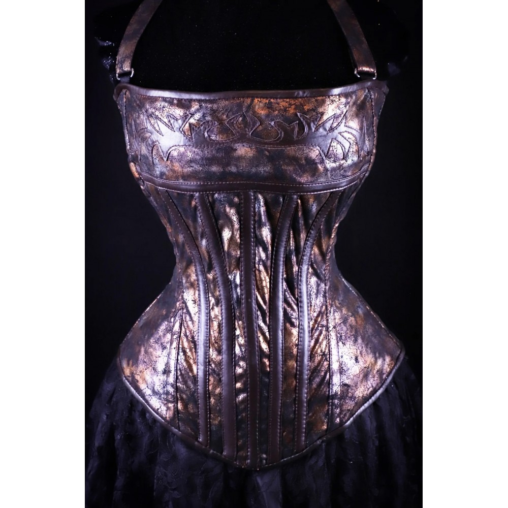 Women Real Leather Corset Overbust Handmade Black Genuine Leather Corset, Heavy Duty Steel Boned Waist Gothic Luxury and Stylish