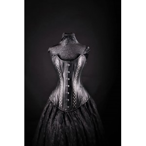 Women Real Leather Corset Overbust Handmade Black Genuine Leather Corset, Heavy Duty Steel Boned Waist Gothic Luxury and Stylish