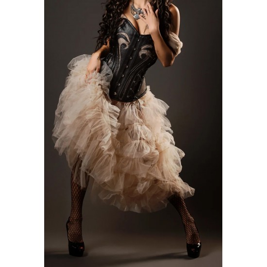 Women Real Leather Corset Overbust Handmade Black Genuine Leather Corset, Heavy Duty Steel Boned Waist Gothic Luxury and Stylish