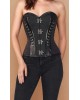 Women Real Leather Corset Overbust Handmade Black Genuine Leather Corset, Heavy Duty Steel Boned Waist Gothic Luxury and Stylish