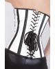 Women Real Leather Corset Overbust Handmade White Genuine Leather Corset, Heavy Duty Steel Boned Waist Gothic Luxury and Stylish