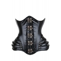 Women Real Leather Corset Underbust Handmade Black Genuine Leather Corset, Heavy Duty Steel Boned Waist Gothic Luxury and Stylish