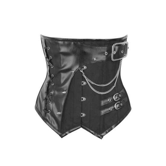Women Real Leather Corset Underbust Handmade Black Genuine Leather Corset, Heavy Duty Steel Boned Waist Gothic Luxury and Stylish