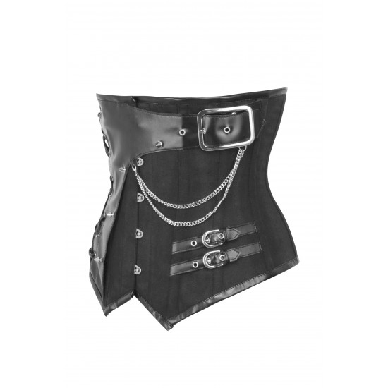 Women Real Leather Corset Underbust Handmade Black Genuine Leather Corset, Heavy Duty Steel Boned Waist Gothic Luxury and Stylish