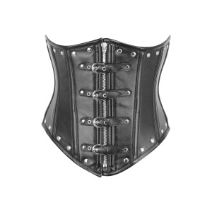 Women Real Leather Corset Underbust Handmade Black Genuine Leather Corset, Heavy Duty Steel Boned Waist Gothic Luxury and Stylish