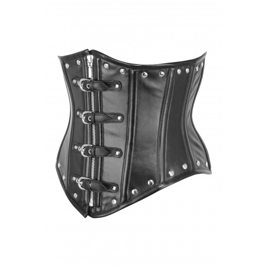 Women Real Leather Corset Underbust Handmade Black Genuine Leather Corset, Heavy Duty Steel Boned Waist Gothic Luxury and Stylish
