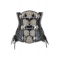 Women Real Leather Corset Underbust Handmade Black Genuine Leather Corset, Heavy Duty Steel Boned Waist Gothic Luxury and Stylish