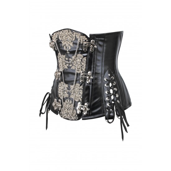 Women Real Leather Corset Underbust Handmade Black Genuine Leather Corset, Heavy Duty Steel Boned Waist Gothic Luxury and Stylish