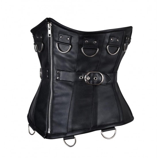 Women Real Leather Corset Underbust Handmade Black Genuine Leather Corset, Heavy Duty Steel Boned Waist Gothic Luxury and Stylish