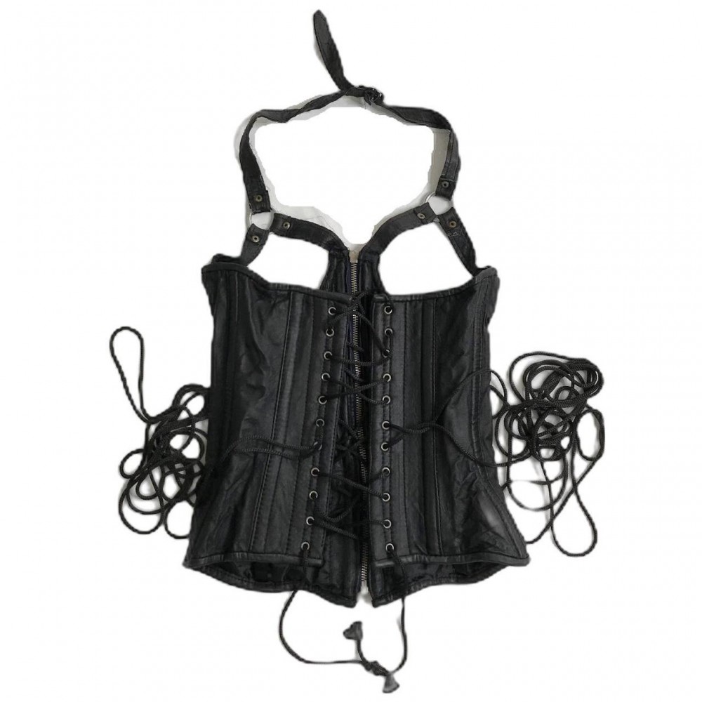Women Real Leather Corset Underbust Handmade Black Genuine Leather Corset, Heavy Duty Steel Boned Waist Gothic Luxury and Stylish