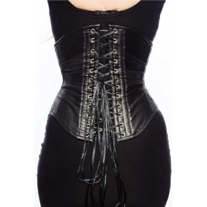 Women Real Leather Corset Underbust Handmade Black Genuine Leather Corset, Heavy Duty Steel Boned Waist Gothic Luxury and Stylish