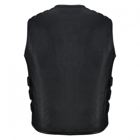 Men's Motorcycle Real Leather Vest Premium Leather Handmade Club, Diamond Quilted Leather Vest, Leather Biker Vest Motorbike Vest Cowhide 