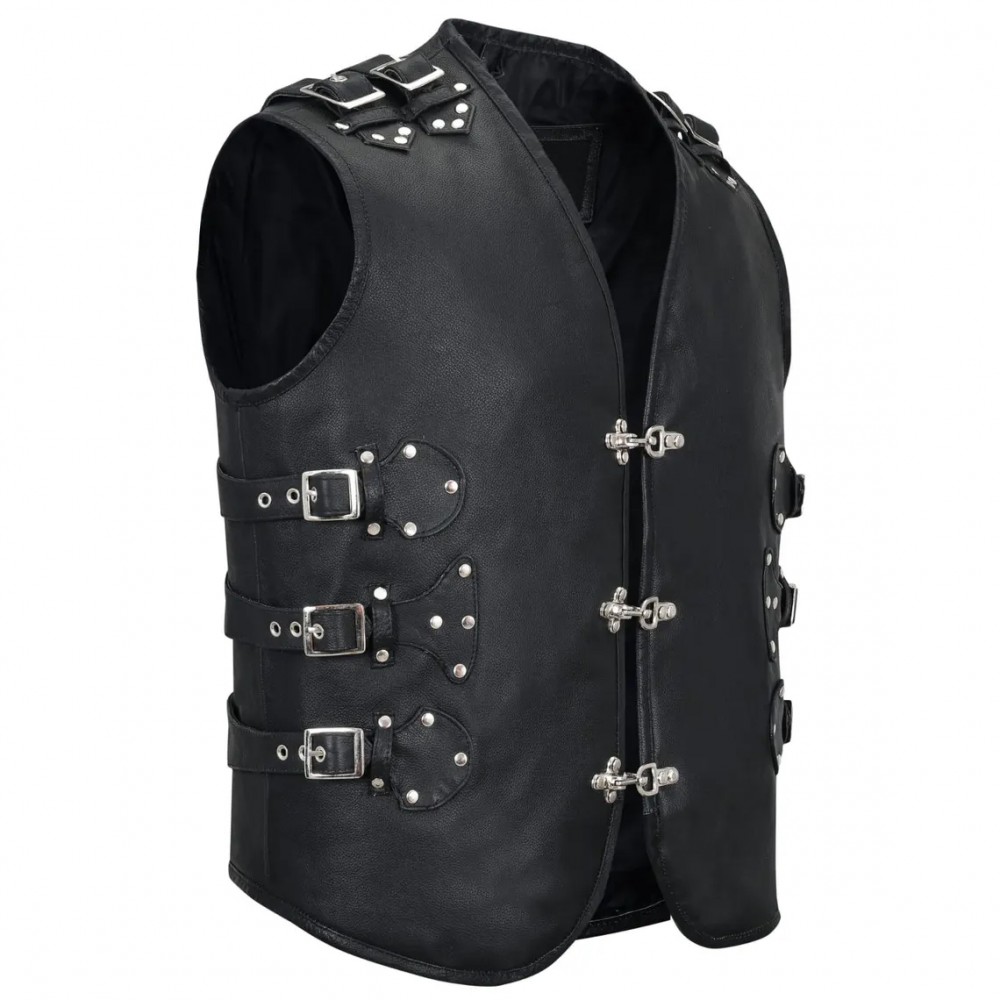 Men's Motorcycle Real Leather Vest Premium Leather Handmade Club, Diamond Quilted Leather Vest Leather Biker Vest Motorbike Heavy Metal Vest