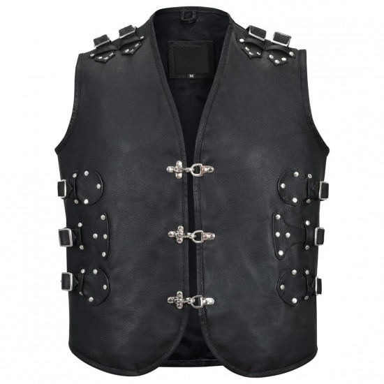 Men's Motorcycle Real Leather Vest Premium Leather Handmade Club, Diamond Quilted Leather Vest Leather Biker Vest Motorbike Heavy Metal Vest