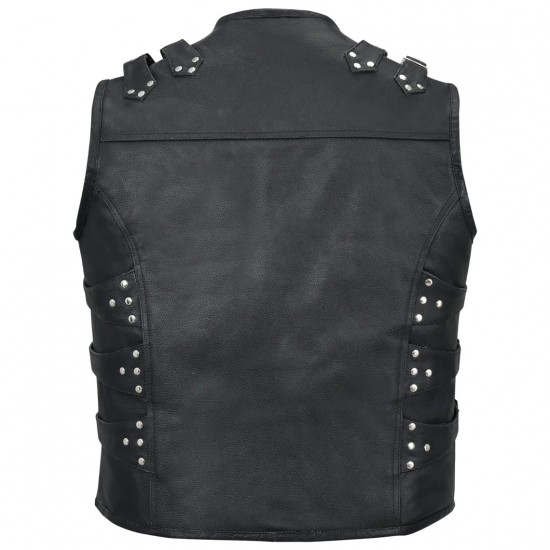 Men's Motorcycle Real Leather Vest Premium Leather Handmade Club, Diamond Quilted Leather Vest Leather Biker Vest Motorbike Heavy Metal Vest