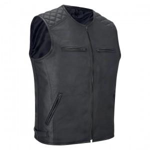 Men's Motorcycle Real Leather Vest Premium Leather Handmade Club, Diamond Quilted Leather Vest, Leather Biker Vest Motorbike Vest Cowhide