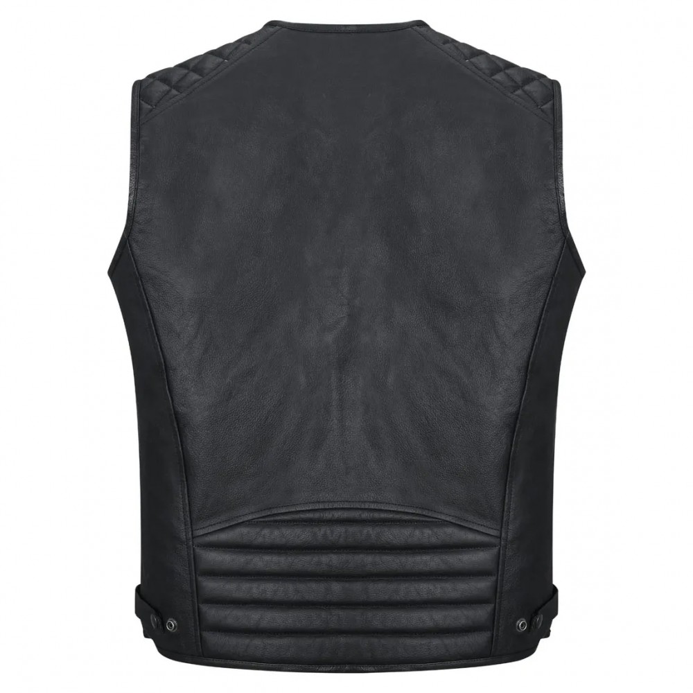 Men's Motorcycle Real Leather Vest Premium Leather Handmade Club, Diamond Quilted Leather Vest, Leather Biker Vest Motorbike Vest Cowhide