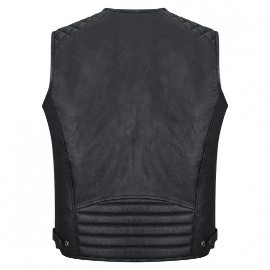 Men's Motorcycle Real Leather Vest Premium Leather Handmade Club, Diamond Quilted Leather Vest, Leather Biker Vest Motorbike Vest Cowhide