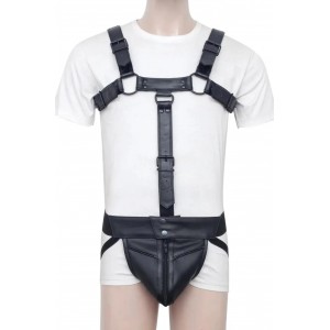 Men's Real Leather Jockstrap with Leather Harness, Fetish, Club Leather Underwear, Sexy Thong, Adult, Codpiece, Men Leather Fashion Wear