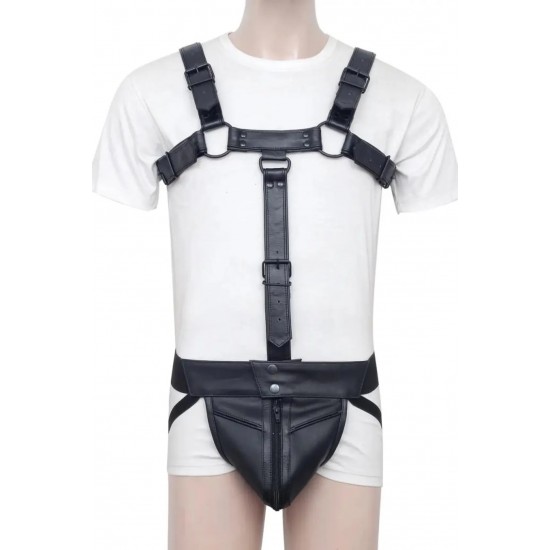 Men's Real Leather Jockstrap with Leather Harness, Fetish, Club Leather Underwear, Sexy Thong, Adult, Codpiece, Men Leather Fashion Wear