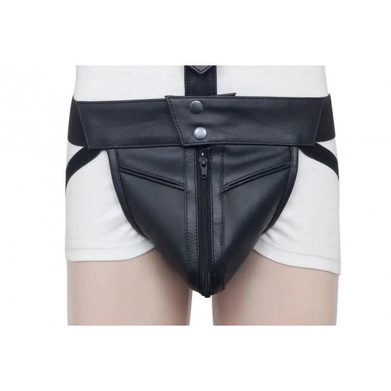 Men's Real Leather Jockstrap with Leather Harness, Fetish, Club Leather Underwear, Sexy Thong, Adult, Codpiece, Men Leather Fashion Wear
