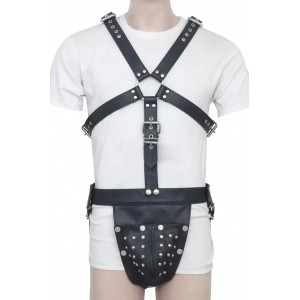 Men's Real Leather Jockstrap with Harness, Fetish, Club Leather Underwear, Sexy Thong, Adult, Codpiece, Fetish Underwear, Men Leather Wear