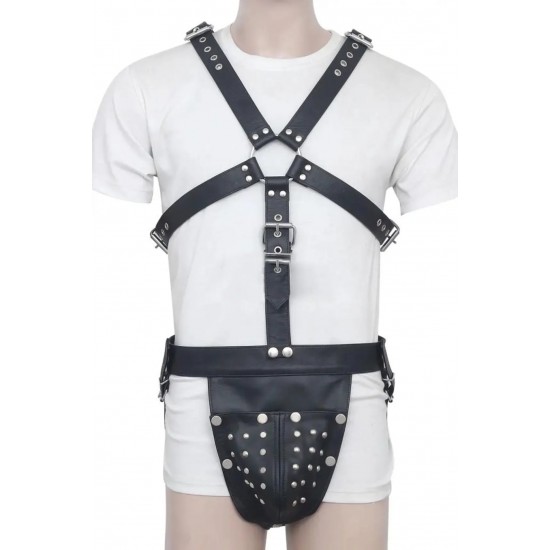 Men's Real Leather Jockstrap with Harness, Fetish, Club Leather Underwear, Sexy Thong, Adult, Codpiece, Fetish Underwear, Men Leather Wear