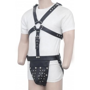 Men's Real Leather Jockstrap with Harness, Fetish, Club Leather Underwear, Sexy Thong, Adult, Codpiece, Fetish Underwear, Men Leather Wear