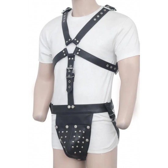 Men's Real Leather Jockstrap with Harness, Fetish, Club Leather Underwear, Sexy Thong, Adult, Codpiece, Fetish Underwear, Men Leather Wear