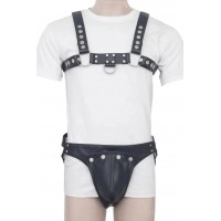 Men's Real Leather Harness with Jockstrap, Fetish, Club Leather Underwear, Sexy Thong, Adult, Codpiece, Fetish Men Leather Fashion Wear 