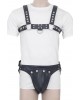 Men's Real Leather Harness with Jockstrap, Fetish, Club Leather Underwear, Sexy Thong, Adult, Codpiece, Fetish Men Leather Fashion Wear 