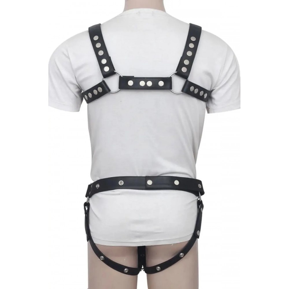 Men's Real Leather Harness with Jockstrap, Fetish, Club Leather Underwear, Sexy Thong, Adult, Codpiece, Fetish Men Leather Fashion Wear 