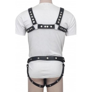 Men's Real Leather Harness with Jockstrap, Fetish, Club Leather Underwear, Sexy Thong, Adult, Codpiece, Fetish Men Leather Fashion Wear 