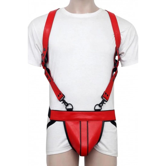Men's Real Leather Jockstrap with Leather Harness, Fetish, Club Leather Underwear, Sexy Thong, Adult, Men Leather Fashion Wear