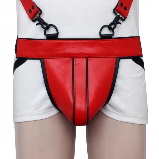 Men's Real Leather Jockstrap with Leather Harness, Fetish, Club Leather Underwear, Sexy Thong, Adult, Men Leather Fashion Wear