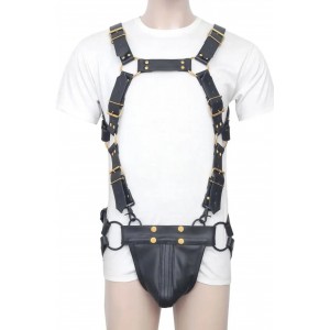 Men's Real Leather Jockstrap with Harness, Fetish, Club Leather Underwear, Sexy Thong, Adult, Codpiece, Men Leather Fashion Wear 
