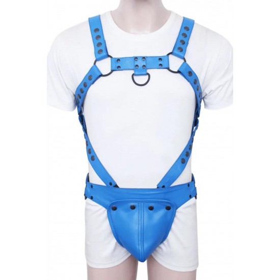 Men's Real Leather Jockstrap with Leather Harness, Fetish, Club Leather Underwear, Sexy Thong, Adult, Codpiece, Men Fashion Wear 