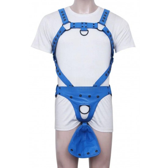 Men's Real Leather Jockstrap with Leather Harness, Fetish, Club Leather Underwear, Sexy Thong, Adult, Codpiece, Men Fashion Wear 