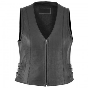 Women Real Leather Vest Open Neck Ladies Motorcycle Vest Vintage Sleeveless Handmade, 100% Real Premium Soft Leather Vest, Gift For Her