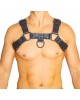 Men's Real Leather Harness, Premium Leather Harness, Handcrafted Fetish Bulldog Chest Harness With Black Accessory, Adjustable Fit. 