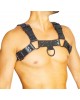 Men's Real Leather Harness, Premium Leather Harness, Handcrafted Fetish Bulldog Chest Harness With Black Accessory, Adjustable Fit. 