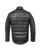 Men's Quilted Real Leather Jacket with Hood, Classic Handmade Vintage 
